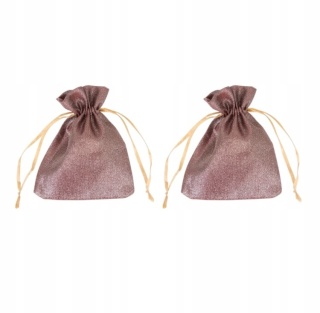 Torebki Dekoracyjne Błyszczące Zestaw 2 szt. Brązowe