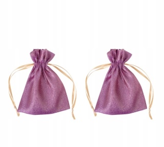 Torebki Dekoracyjne Błyszczące Zestaw 2 szt. Fioletowe