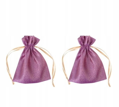 Torebki Dekoracyjne Błyszczące Zestaw 2 szt. Fioletowe