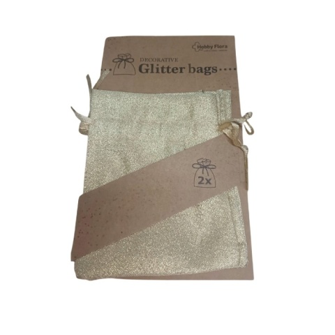 Torebki Dekoracyjne Błyszczące Zestaw 2 szt. Złote Torebki Dekoracyjne Błyszczące Zestaw 2 szt. Złote