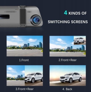 WIDEOREJESTRATOR LUSTERKO KAMERA SAMOCHODOWA PRZÓD TYŁ