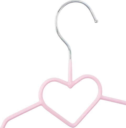 WIESZAK Wieszaki dla dzieci metalowe 20 szt. RÓŻOWE Z SWERCEM