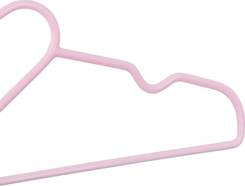 WIESZAK Wieszaki dla dzieci metalowe 20 szt. RÓŻOWE Z SWERCEM