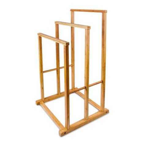 Wieszak na ręczniki bambusowy 3 ramienny Relaxdays