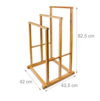 Wieszak na ręczniki bambusowy 3 ramienny Relaxdays