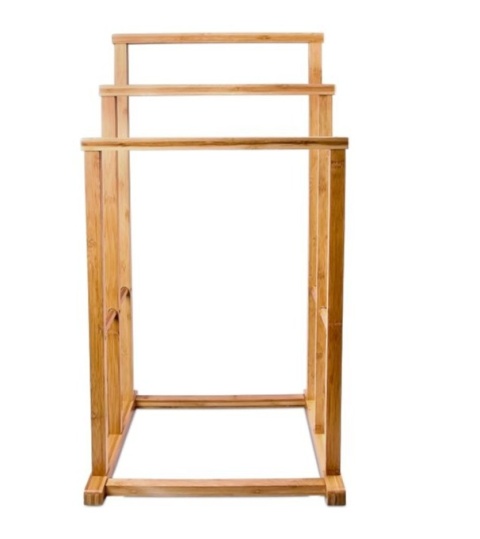 Wieszak na ręczniki bambusowy 3 ramienny Relaxdays