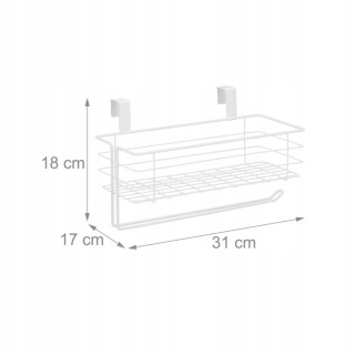 Wiszący koszyk kuchenny ręcznik przyprawy biały wieszak