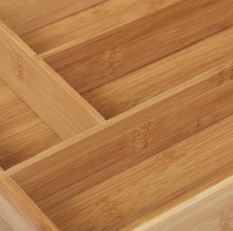 Wkład do szuflady organizer na sztućce Relaxdays 34 x 30 cm bambus