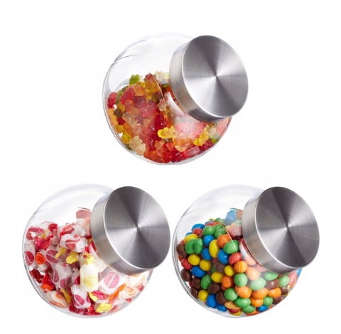 Pojemniki na żywność zestaw 3 szt 1,5 l Relaxdays, przyprawy, słodycze,płatki