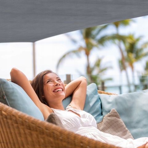 Żagiel Przeciwsłoneczny Ogrodowy Wodoodporny 3x2 Szary Prostokąt Zacieniacz