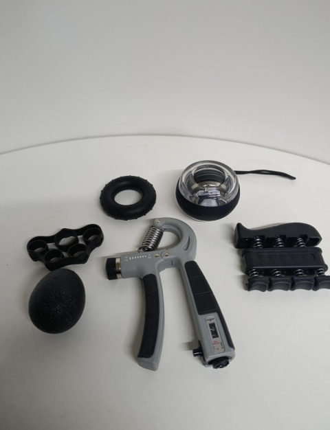 Zestaw 5w1 do Ćwiczeń Treningu Rąk Dłoni Ściskacz z Regulacją 5-60kg Opór + kula żyroskopowa