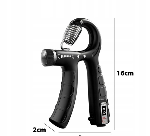 Zestaw 5w1 do Ćwiczeń Treningu Rąk Dłoni Ściskacz z Regulacją 5-60kg Opór + kula żyroskopowa