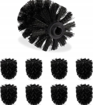 Zestaw główek końcówek do szczotki WC Relaxdays czarne 9 sztuk