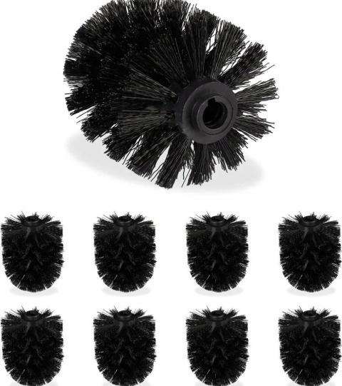 Zestaw główek końcówek do szczotki WC Relaxdays czarne 9 sztuk