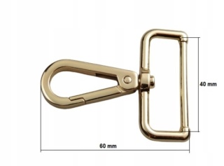 10 szt Karabińczyk metalowy do paska 40 / 60 mm złoty