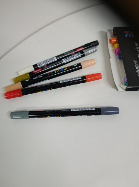 24 kolory markery z farbą akrylową do ceramiki, pisaki 12 szt