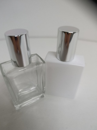 2 szt BUTELKA SZKLANA FLAKON NA PERFUMY + ATOMIZER ALUMINIUM - 30ML