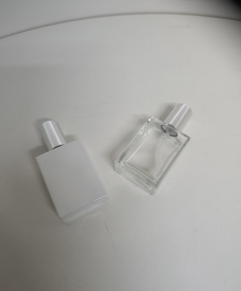 2 szt BUTELKA SZKLANA FLAKON NA PERFUMY + ATOMIZER ALUMINIUM - 30ML