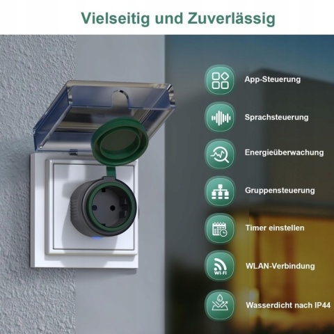 4 szt EIGHTREE wodoodporne gniazda inteligentne , Alexa & Google Compatible