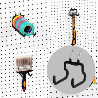 4 szt Haczyk podwójny do tablic perforowanych – organizer na narzędzia