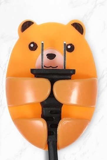 4 szt. Uchwyt na wtyczkę elektryczną hak wtyczki uchwyt na kabel kolorowe misie