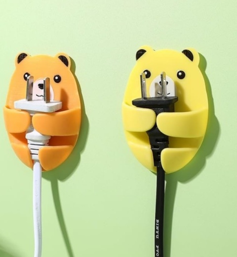 4 szt. Uchwyt na wtyczkę elektryczną hak wtyczki uchwyt na kabel kolorowe misie