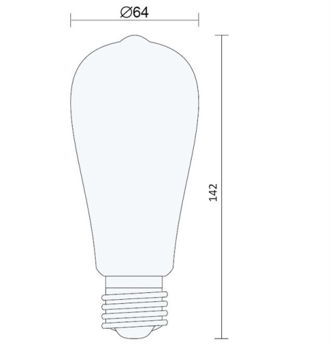 4 szt Żarówka LED Filament (Przezroczysta) ST64 E27 12W 6500K