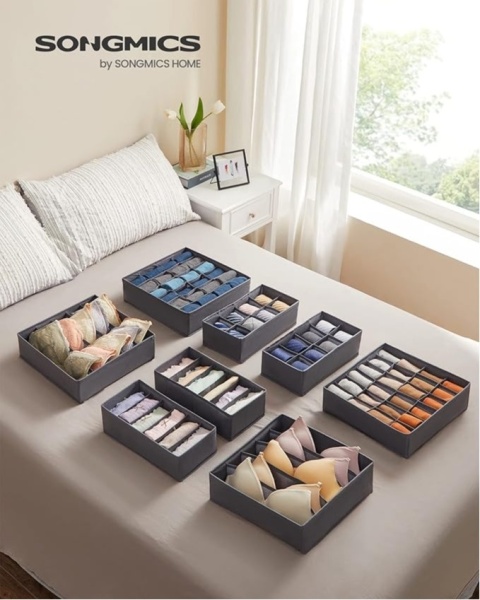 8 organizerów pojemników na bieliznę kosmetyki Songmics
