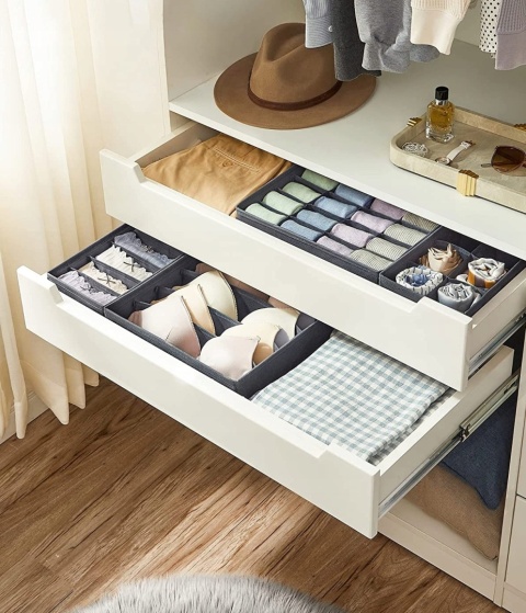 8 organizerów pojemników na bieliznę kosmetyki Songmics