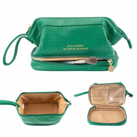ABIUDENG Kosmetyczka Damska Wodoodporna Organizer Zielona