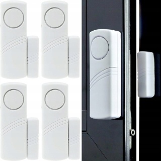 Alarm do drzwi okien czujnik otwarcia okna głośny bezprzewodowy Biały 5 szt
