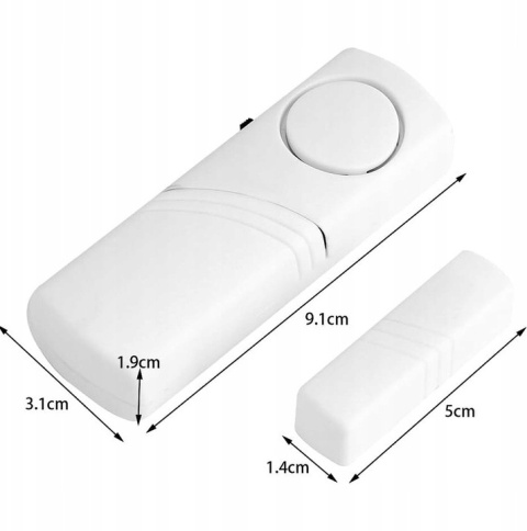 Alarm do drzwi okien czujnik otwarcia okna głośny bezprzewodowy Biały 10 szt