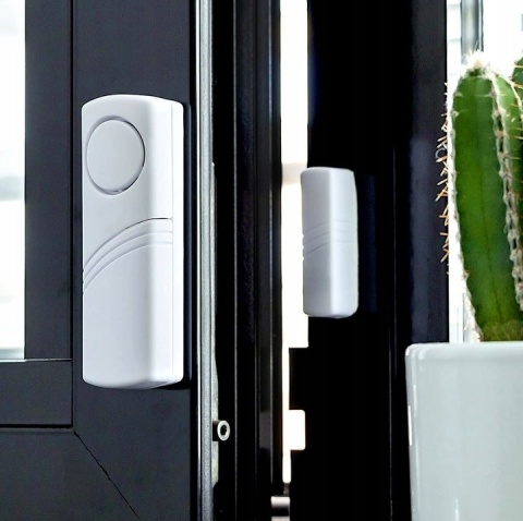 Alarm do drzwi okien czujnik otwarcia okna głośny bezprzewodowy Biały 10 szt