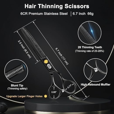 CIICII Zestaw Nożyczek Fryzjerskich 6.5'' – Strzyżenie i Cieniowanie