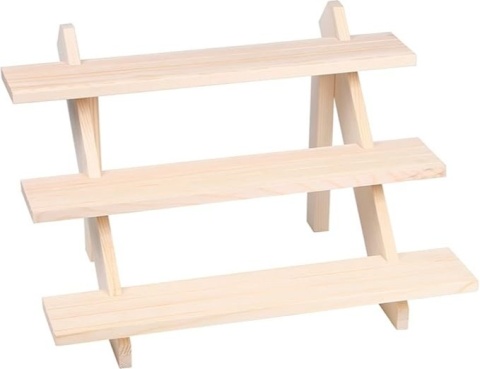 Drewniana Półka / Stojak na Biżuterię – 3-poziomowy Ekspozytor