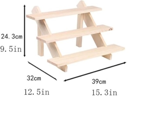 Drewniana Półka / Stojak na Biżuterię – 3-poziomowy Ekspozytor