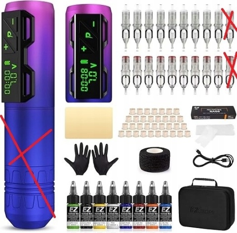 EZ Zestaw Bezprzewodowej Maszynki do Tatuażu z Obrotowym Piórem P2S - brak maszynki