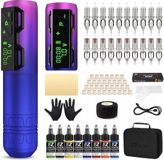 EZ Zestaw Bezprzewodowej Maszynki do Tatuażu z Obrotowym Piórem P2S
