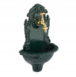 Fontanna ścienna umywalka zewnętrzna vintage Relaxdays zielona