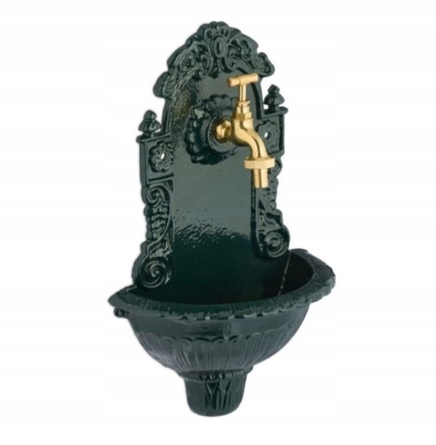 Fontanna ścienna umywalka zewnętrzna vintage Relaxdays zielona