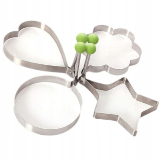 Foremki do smazenia należników, jajek 5 szt serce okrąg, gwiazda miś kwiatek