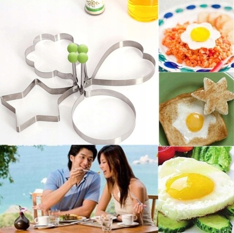 Foremki do smazenia należników, jajek 5 szt serce okrąg, gwiazda miś kwiatek
