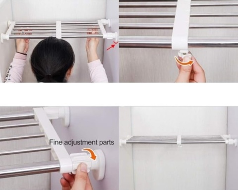 Hershii Rozszerzalna półka do szafy, organizer do szafki 40-60 CM