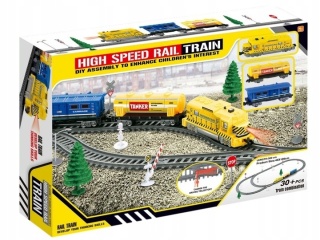 KOLEJKA ELEKTRYCZNA LOKOMOTYWA NA BATERIE TOR 300 cm Wagony Zwrotnice