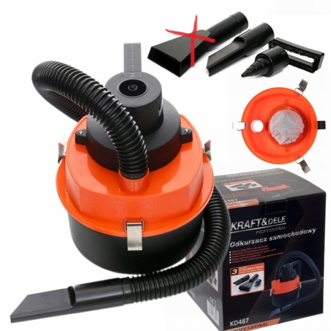 KRAFT&DELE ODKURZACZ SAMOCHODOWY POMPKA DO MATERACY 12V 155W +NASADKI KD487