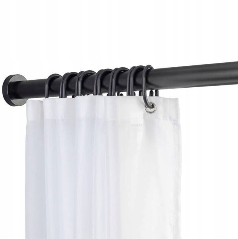 Karnisz teleskopowy, czarny mat 78-121 cm