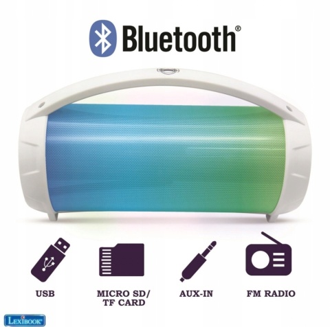 LEXIBOOK Przenośny głośnik bluetooth z mikrofonem Boombox Karaoke, radio IPARTY