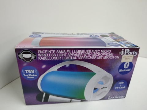 LEXIBOOK Przenośny głośnik bluetooth z mikrofonem Boombox Karaoke, radio IPARTY