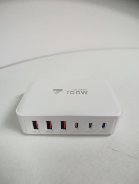Ładowarka 100W GaN6 3x USB-C +3x USB-A Kompaktowa szybka + kabel