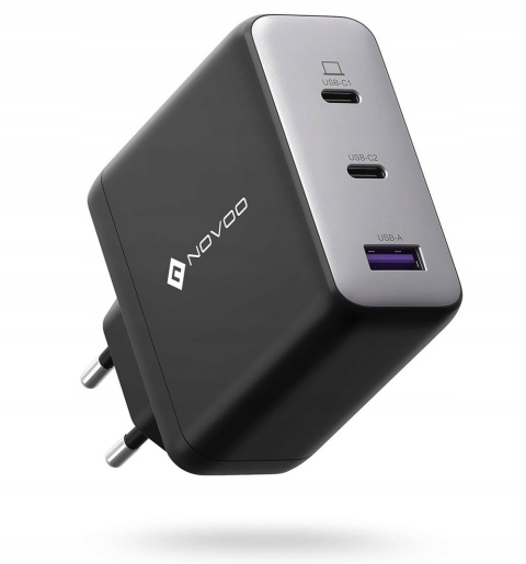 Ładowarka USB C 120 W NOVOO GaN – ładowarka 3-portowa